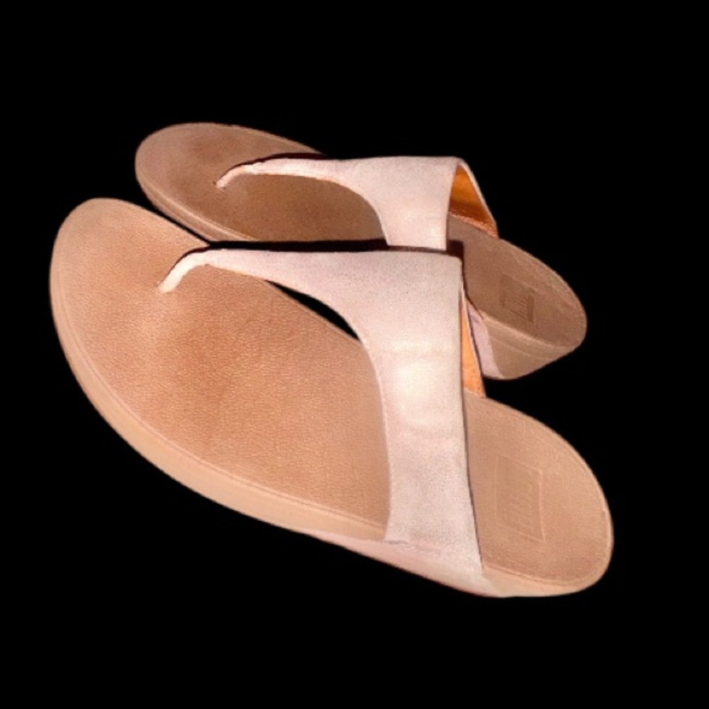 FITFLOP BRAND LULU SPARKLE nude sandals women’s flip flops size 9 - Picture 9 of 14